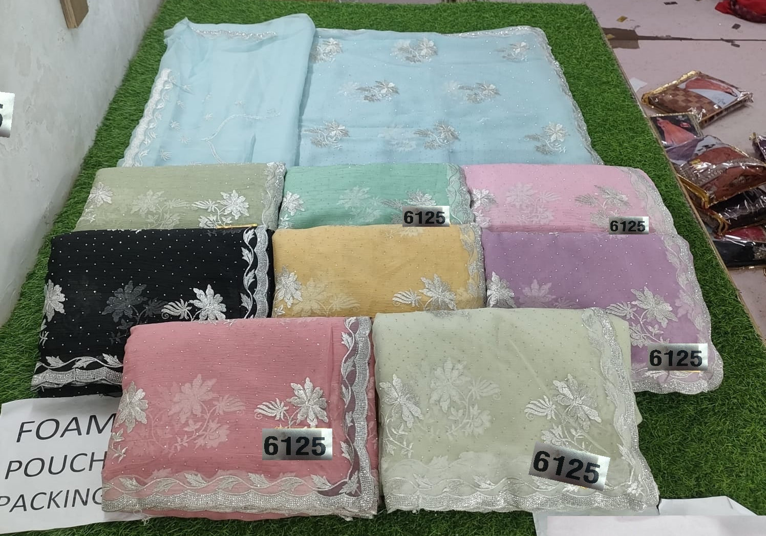 Premium Pearl Work Chiffon Saree | House of Pasand (Copy)