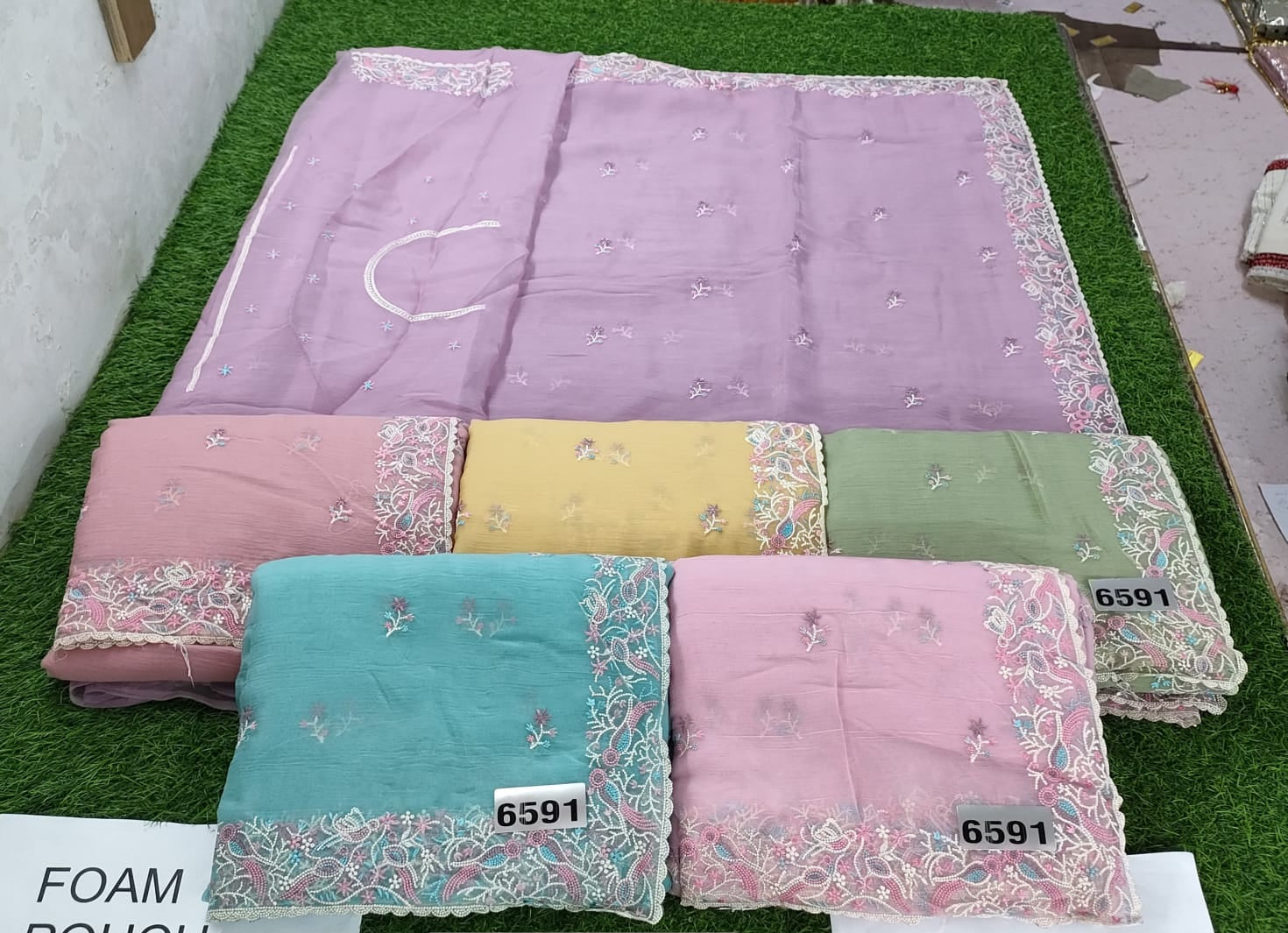 Premium Pearl Work Chiffon Saree | House of Pasand (Copy) (Copy)
